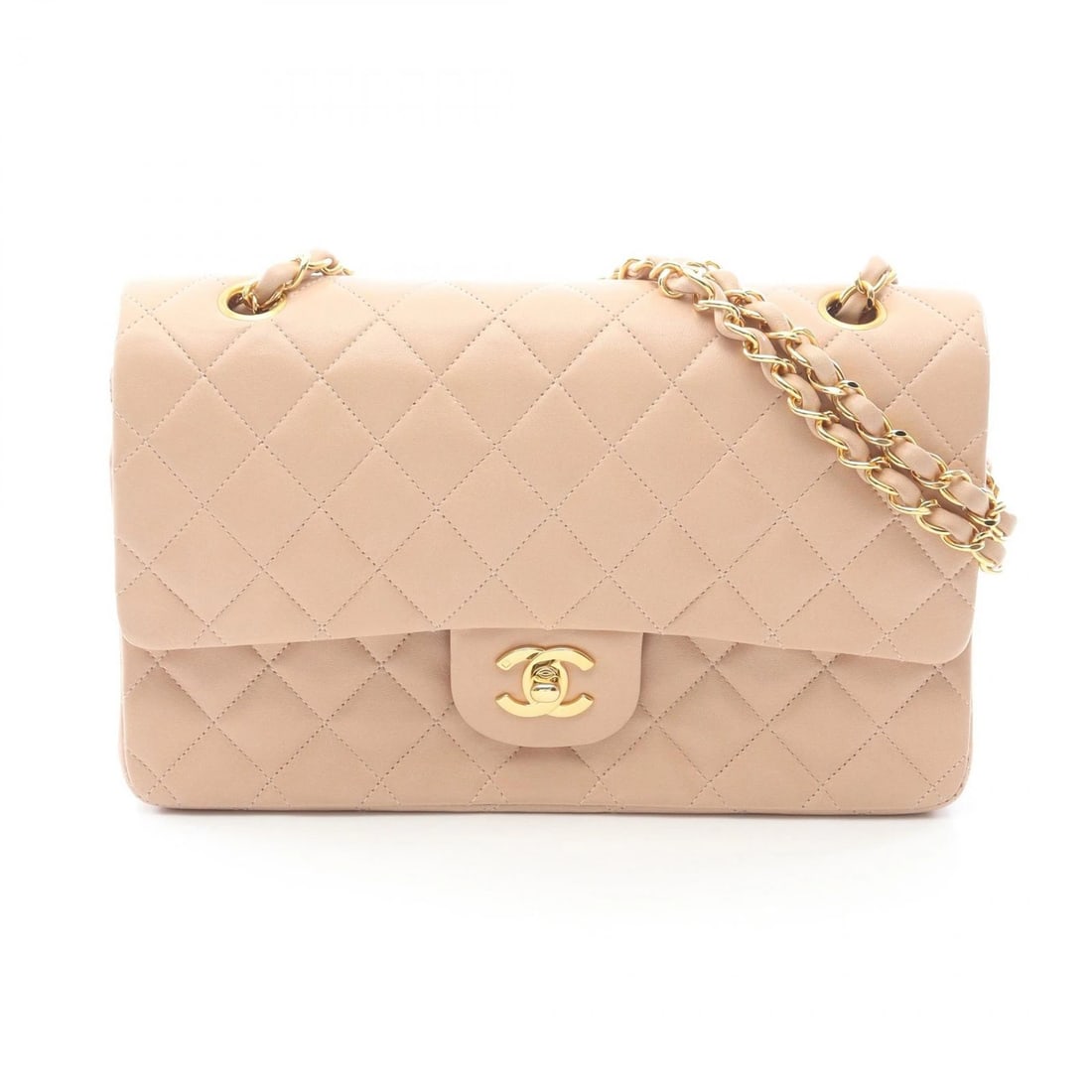 CHANEL MATELASSE DOUBLE FLAP CHAIN SHOULDER HANDBAG: CHANEL Matelasse Double flap Chain Shoulder Handbag Brand: CHANEL Type: Shoulder Bag Material: Lambskin (sheep leather) Color: Beige??ish colors Size: H:16cm x W:25cm x D:6.5cm (H:6.3" x
