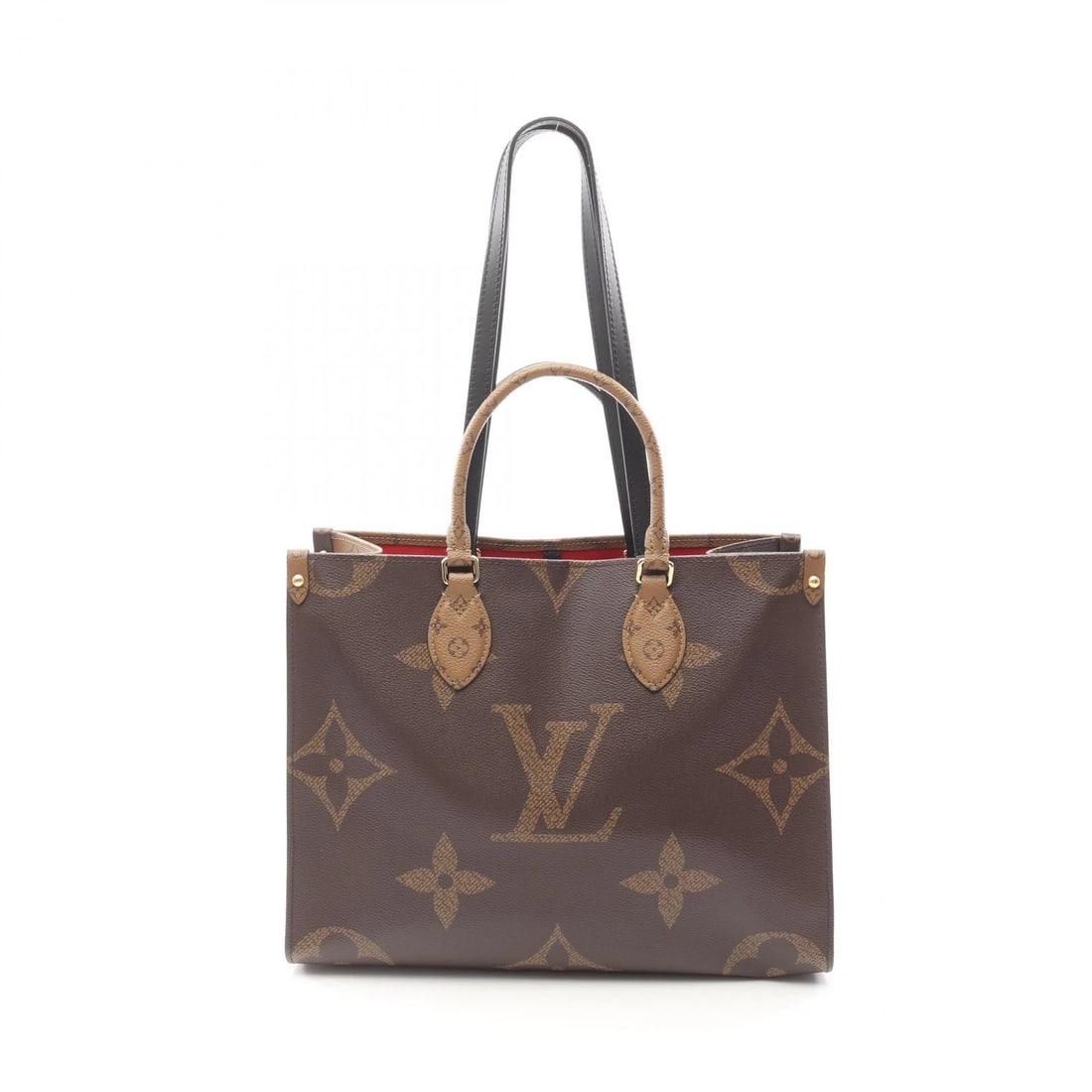 LOUIS VUITTON ON THE GO MM SHOULDER TOTE BAG: LOUIS VUITTON On the Go MM Shoulder Tote Bag Brand: LOUIS VUITTON Type: Tote Bag Material: Monogram / Giant Reverse × PVC coated canvas × leather Color: Beige / Brown??ish colors × Beige??ish co