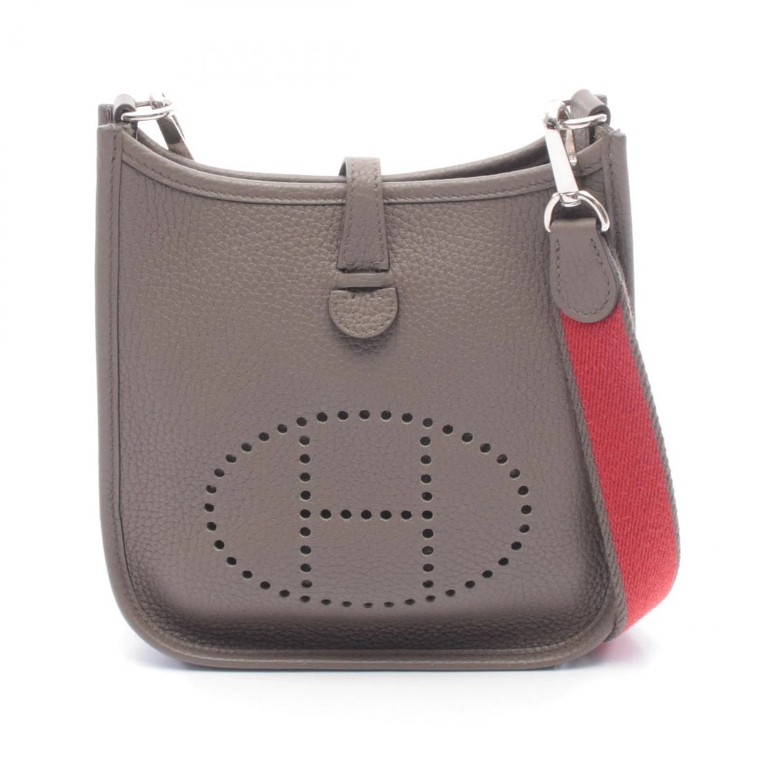 HERMES EVELYNE TPM CROSSBODY SHOULDER BAG: HERMES Evelyne TPM crossbody Shoulder Bag Brand: HERMES Type: Shoulder Bag Material: Taurillon Clemence × leather × Taurillon Clemence Color: Etain / Gray??ish colors Size: H:18cm x W:16.5cm x D