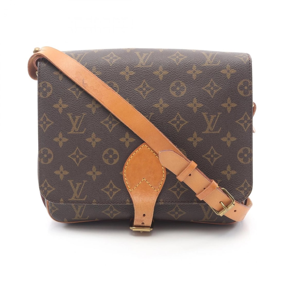 LOUIS VUITTON CARTOUCHIERE 26 GM CROSSBOSY SHOULDER BAG: LOUIS VUITTON Cartouchiere 26 GM Crossbosy Shoulder Bag Brand: LOUIS VUITTON Type: Shoulder Bag Material: Monogram × PVC coated canvas × leather Color: Brown??ish colors Size: H:23cm x
