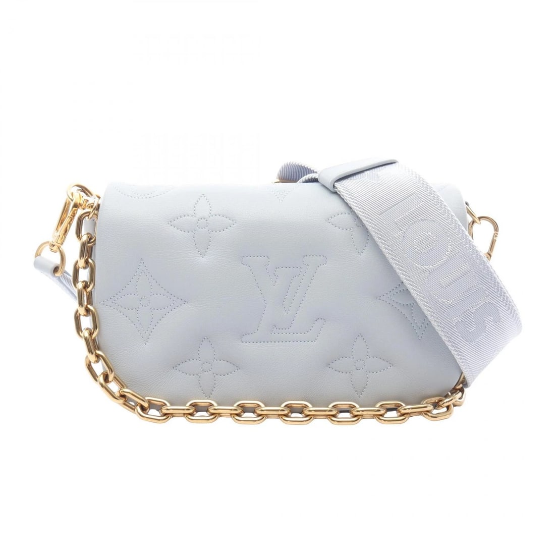 LOUIS VUITTON WALLET ON STRAP CHAIN CROSSBODY SHOULDER BAG: LOUIS VUITTON Wallet on Strap chain crossbody Shoulder Bag Brand: LOUIS VUITTON Type: Shoulder Bag Material: leather Color: Blue glacier rule / Blue??ish colors Size: H:12cm x W:19cm x D:4.5cm