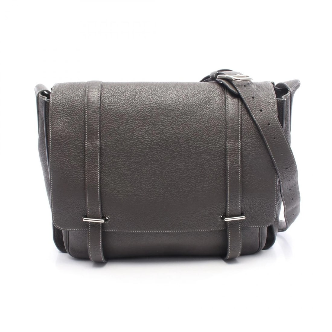 HERMES STEVE BUZAS 35 SHOULDER CROSSBODY BAG: HERMES Steve Buzas 35 Shoulder crossbody Bag Brand: HERMES Type: Shoulder Bag Material: Taurillon Clemence × Taurillon Clemence Color: Gray??ish colors Size: H:30cm x W:33cm x D:10cm (H:11.8" x W