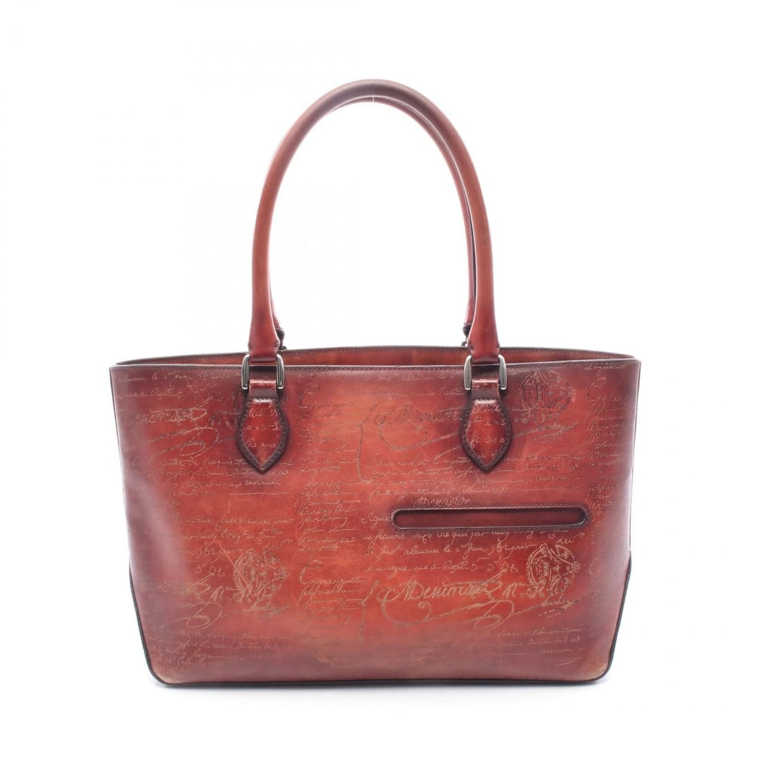 BERLUTI TOUJOURS CALLIGRAPHY SCRITTO TOTE SHOULDER BAG: Berluti Toujours Calligraphy Scritto Tote Shoulder Bag Brand: Berluti Type: Tote Bag Material: leather Color: Bordeaux??ish colors Size: H:26.5cm x W:37cm x D:12cm (H:10.4" x W:14.6" x D:4.7") Ac