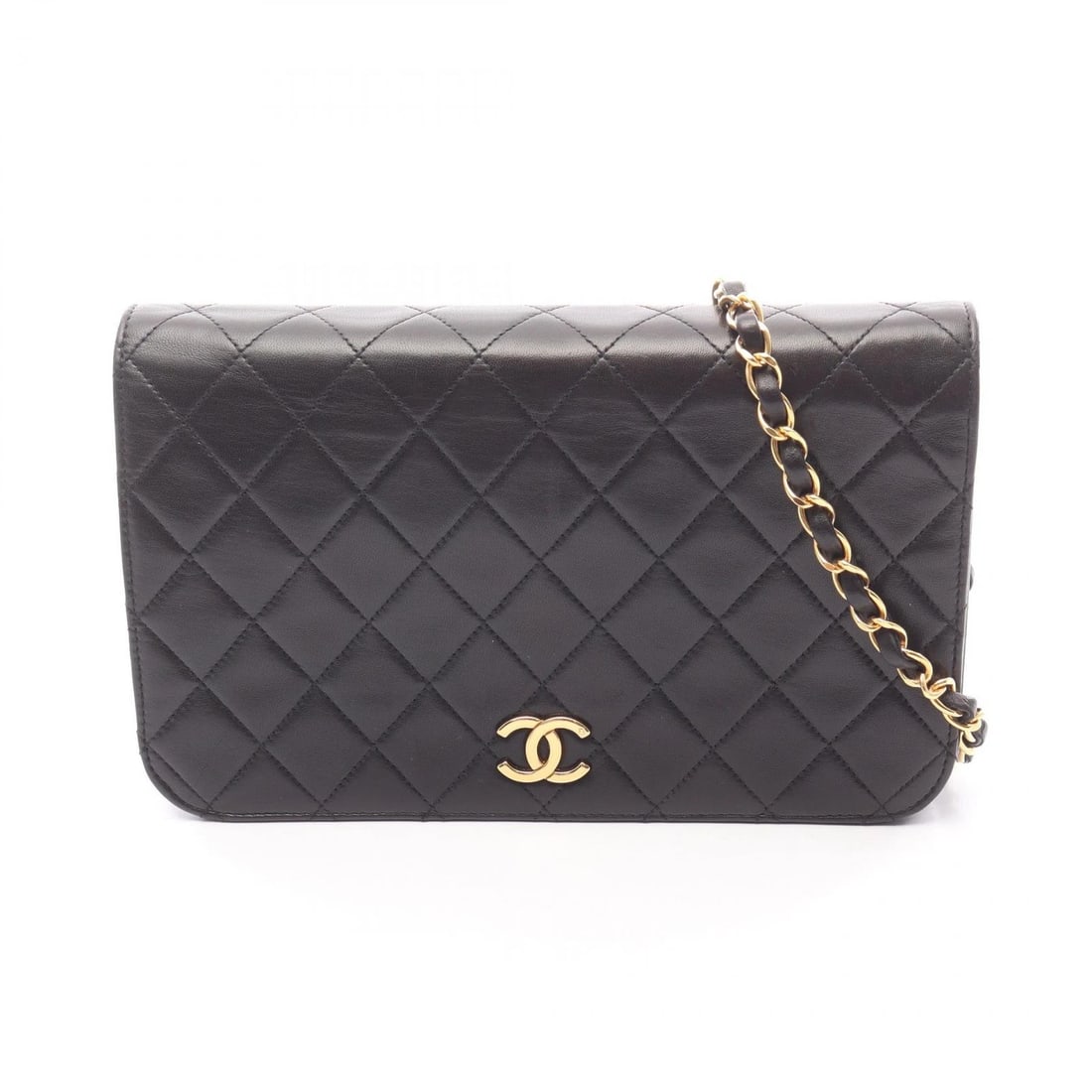 CHANEL MATELASSE FULL FLAP CHAIN SHOULDER HANDBAG: CHANEL Matelasse full flap Chain Shoulder Handbag Brand: CHANEL Type: Shoulder Bag Material: Lambskin (sheep leather) Color: Black??ish colors Size: H:14cm x W:23.5cm x D:6cm (H:5.5" x W:9.3" x D: