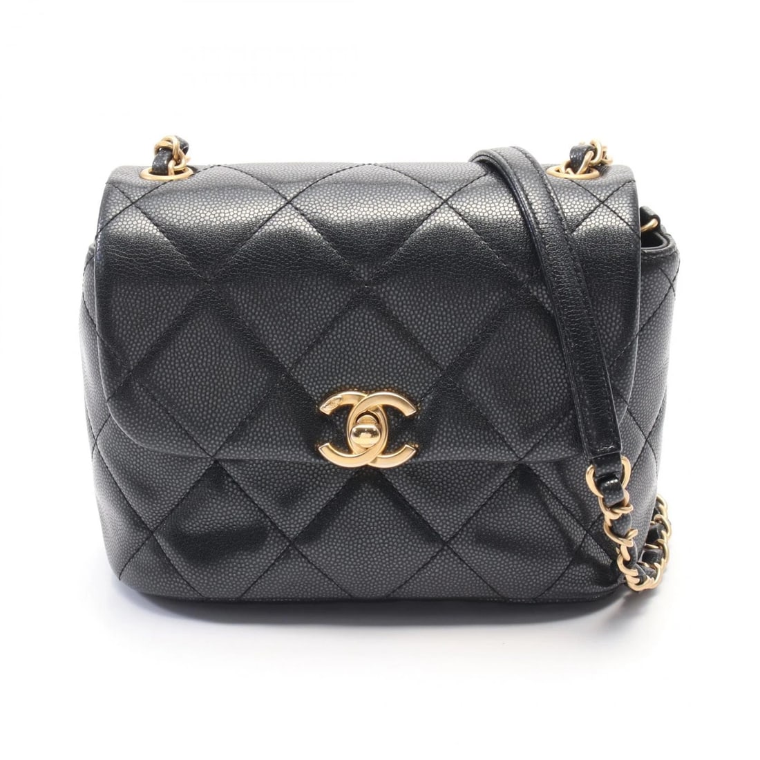 CHANEL MINI MATELASSE CHAIN SHOULDER CROSSBODY BAG: CHANEL mini Matelasse chain Shoulder crossbody Bag Brand: CHANEL Type: Shoulder Bag Material: Calfskin (cowhide) Color: Black??ish colors Size: H:13.5cm x W:17cm x D:6cm (H:5.3" x W:6.7" x D:2.4")