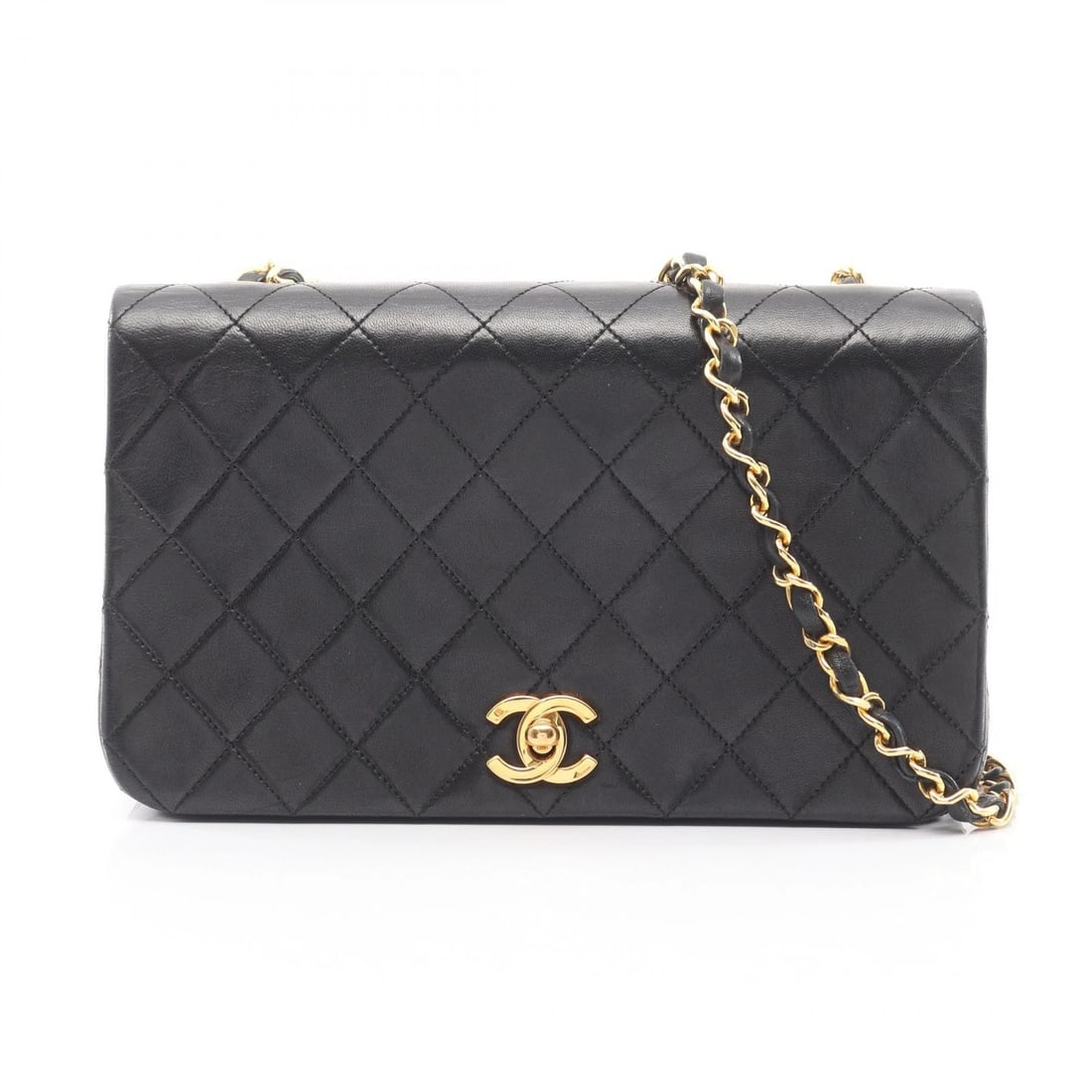 CHANEL MATELASSE FULL FLAP CHAIN SHOULDER CROSSBODY BAG: CHANEL Matelasse full flap chain Shoulder crossbody Bag Brand: CHANEL Type: Shoulder Bag Material: Lambskin (sheep leather) Color: Black??ish colors Size: H:14cm x W:23.5cm x D:6cm (H:5.5" x W:9.3
