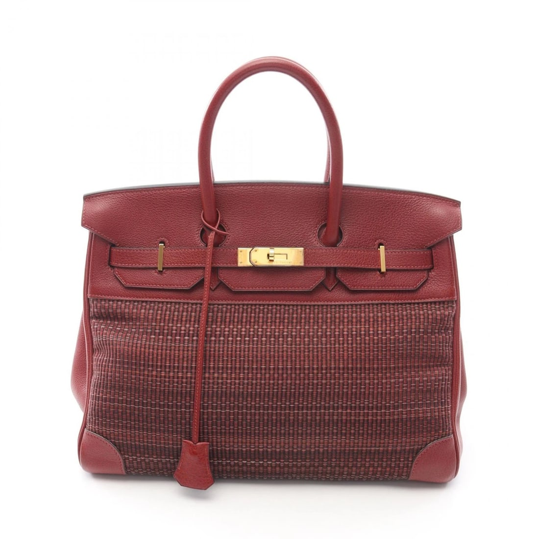 HERMES BIRKIN 35 HORSE HAIR HANDBAG: HERMES birkin 35 Horse hair Handbag Brand: HERMES Type: Handbag Material: Crinolin × leather × Buffalo leather skipper / Crinolin Color: Rouge H / Bordeaux??ish colors Size: H:28cm x W:35cm