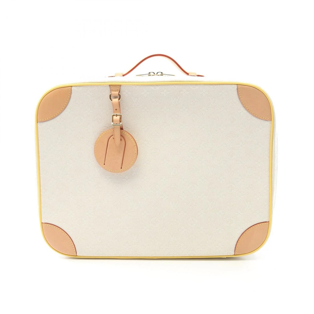 LOUIS VUITTON BABY SUITCASE HANDBAG: LOUIS VUITTON Baby Suitcase Handbag Brand: LOUIS VUITTON Type: Handbag Material: Monogram / Jacquard × canvas × leather Color: White??ish colors × Yellow??ish colors × Brown??ish colors Size:
