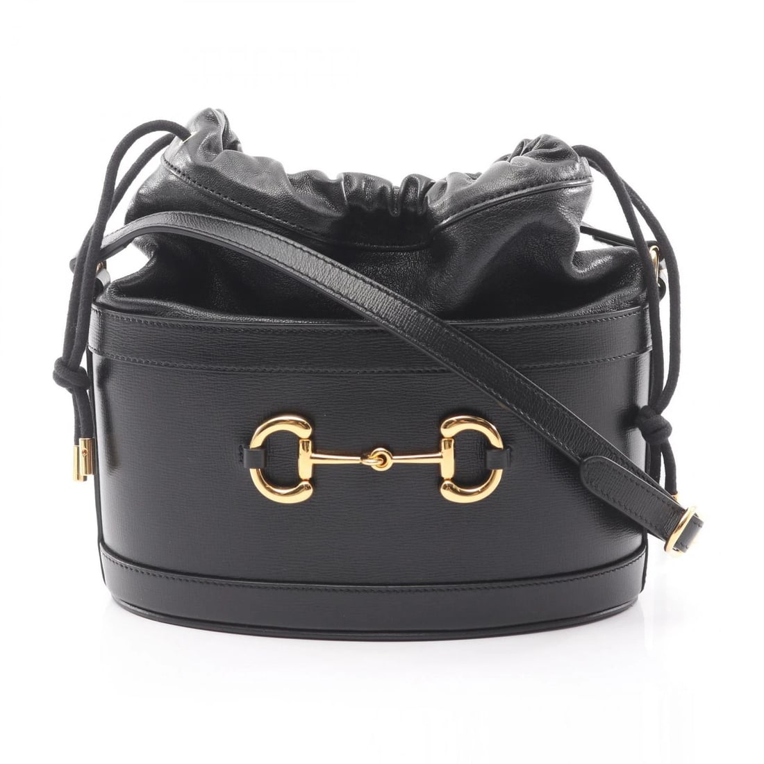 GUCCI HORSEBIT BUCKET CROSSBODY SHOULDER BAG: GUCCI Horsebit bucket Crossbody Shoulder Bag Brand: GUCCI Type: Shoulder Bag Material: leather Color: Black??ish colors Size: H:12cm x W:22cm x D:12cm (H:4.7" x W:8.7" x D:4.7") Accessories: