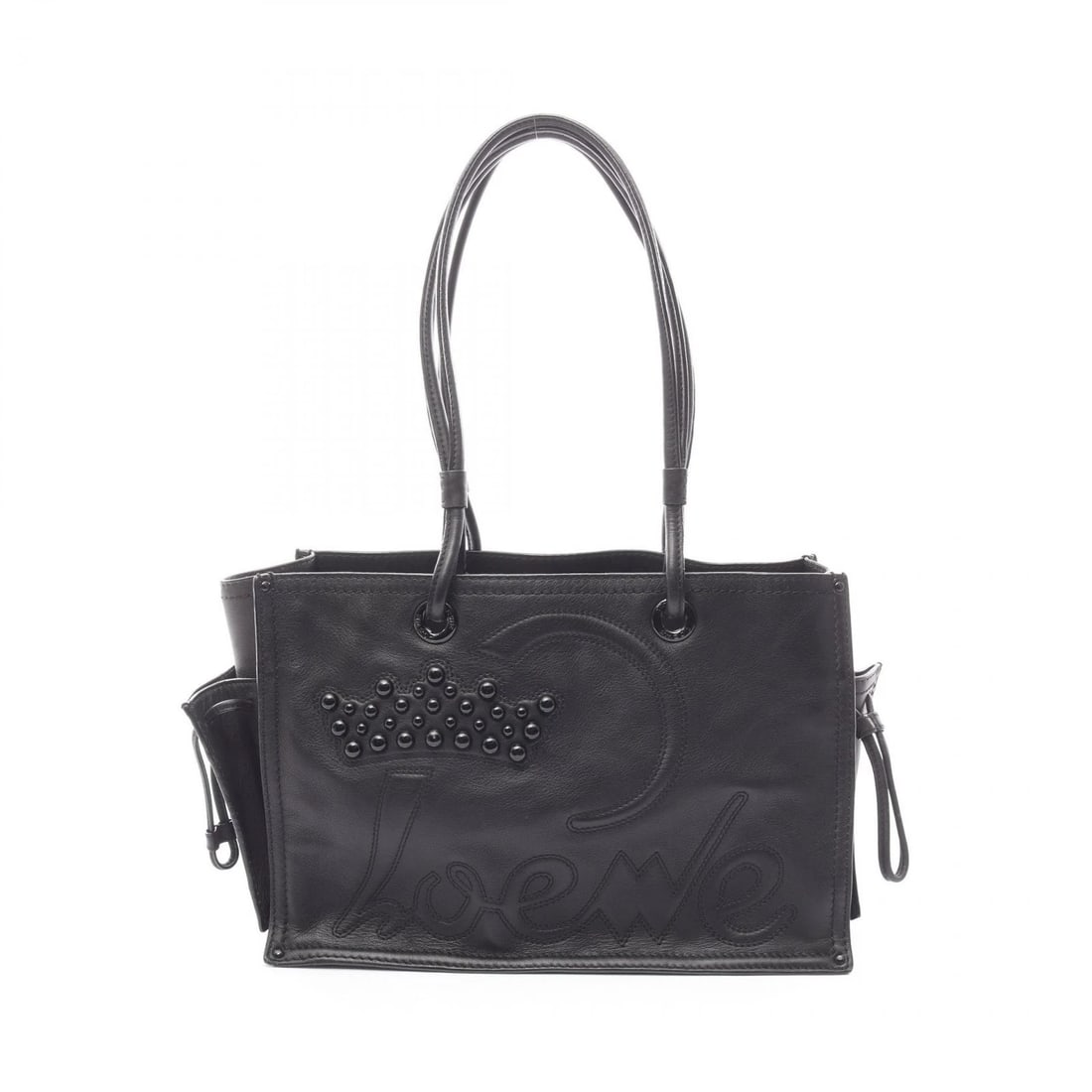 LOEWE SHOPPER TOTE BAG LEATHER BLACK: LOEWE Shopper Tote Bag leather Black Brand: LOEWE Type: Tote Bag Material: leather Color: Black??ish colors Size: H:23.5cm x W:34cm x D:14.5cm (H:9.3" x W:13.4" x D:5.7") Accessories: None