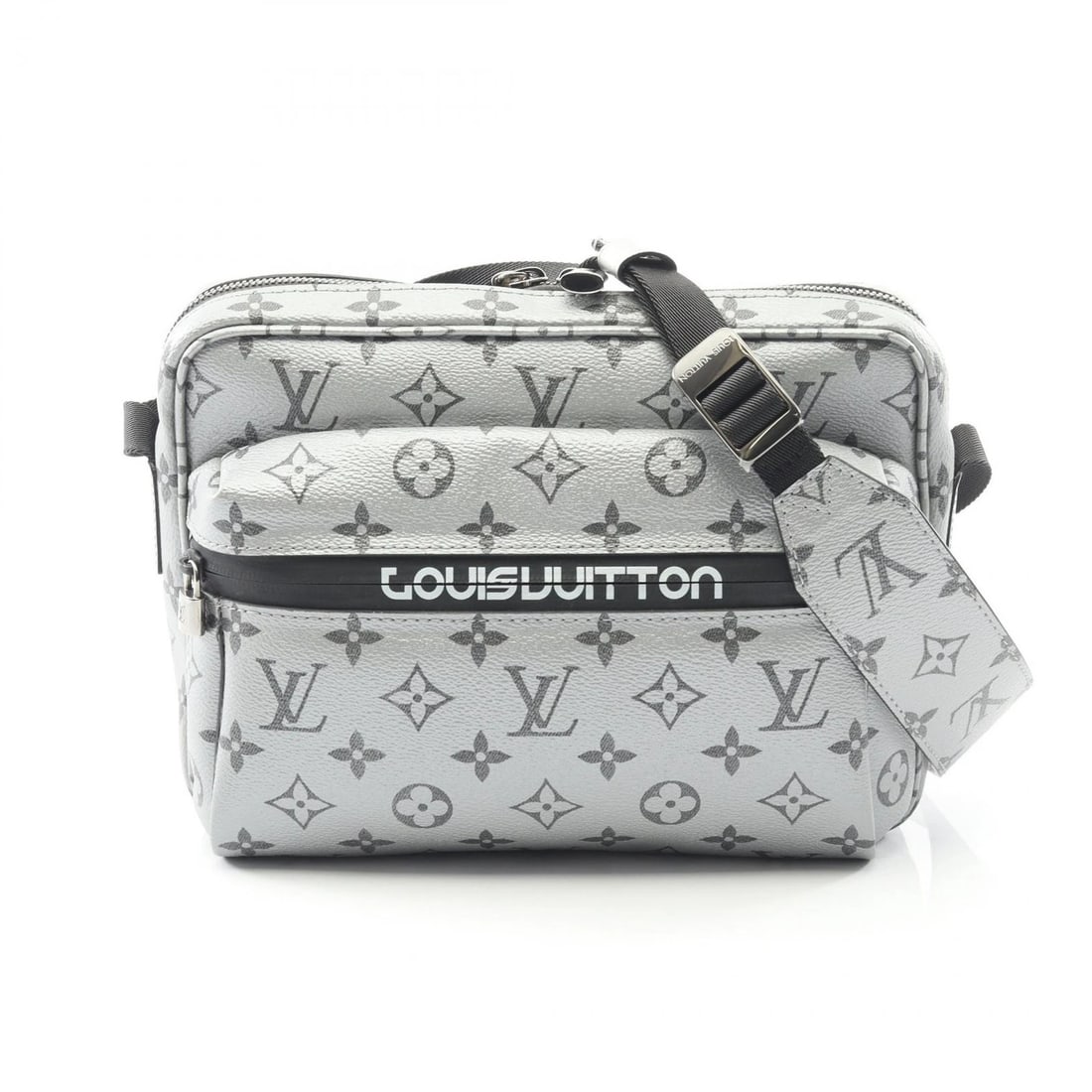 LOUIS VUITTON REFLECT MESSENGER PM SHOULDER BAG: LOUIS VUITTON Reflect Messenger PM Shoulder Bag Brand: LOUIS VUITTON Type: Shoulder Bag Material: PVC coated canvas Color: Silver / Silver??ish colors Size: H:19cm x W:25cm x D:5cm (H:7.5" x