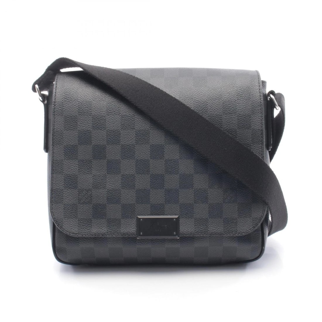 LOUIS VUITTON DISTRICT PM SHOULDER CROSSBODY BAG: LOUIS VUITTON District PM Shoulder Crossbody Bag Brand: LOUIS VUITTON Type: Shoulder Bag Material: Damier graphite × PVC coated canvas × leather Color: Black??ish colors Size: H:23cm x
