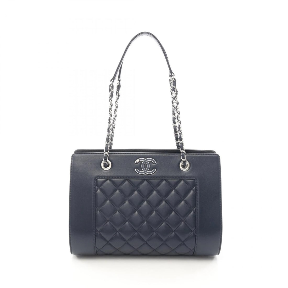 CHANEL MADEMOISELLE VINTAGE LARGE SHOPPING TOTE CHAIN SHOULDER BAG: CHANEL Mademoiselle Vintage Large Shopping Tote chain shoulder Bag Brand: CHANEL Type: Tote Bag Material: leather Color: Navy??ish colors Size: H:22cm x W:32cm x D:13cm (H:8.7" x W:12.6" x D:5.1")