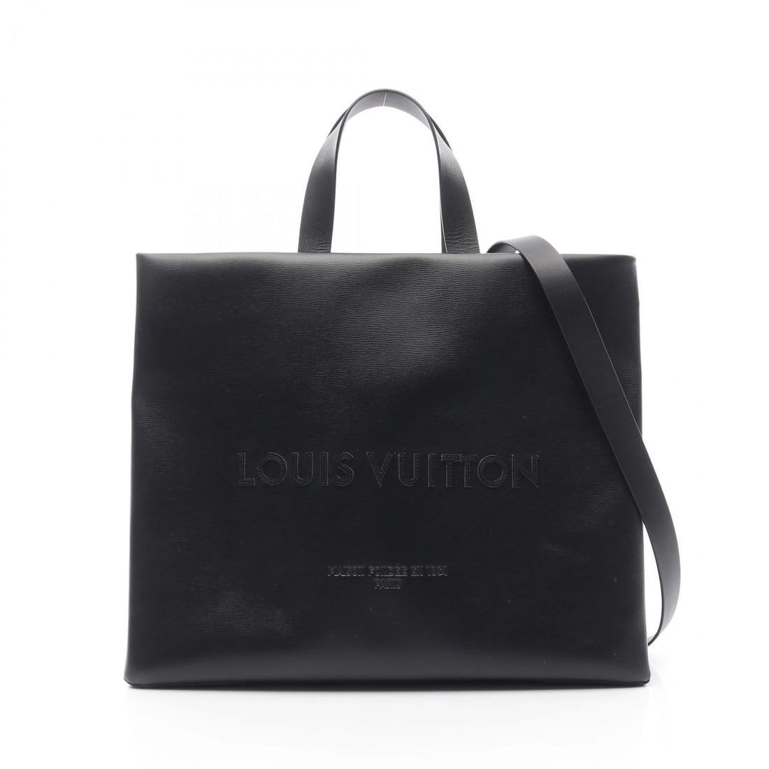 LOUIS VUITTON SHOPPER TOTE MM 2WAY SHOULDER BAG: LOUIS VUITTON Shopper Tote MM 2way shoulder Bag Brand: LOUIS VUITTON Type: Tote Bag Material: leather Color: Black??ish colors Size: H:33cm x W:40cm x D:15cm (H:13.0" x W:15.7" x D:5.9") Accessor
