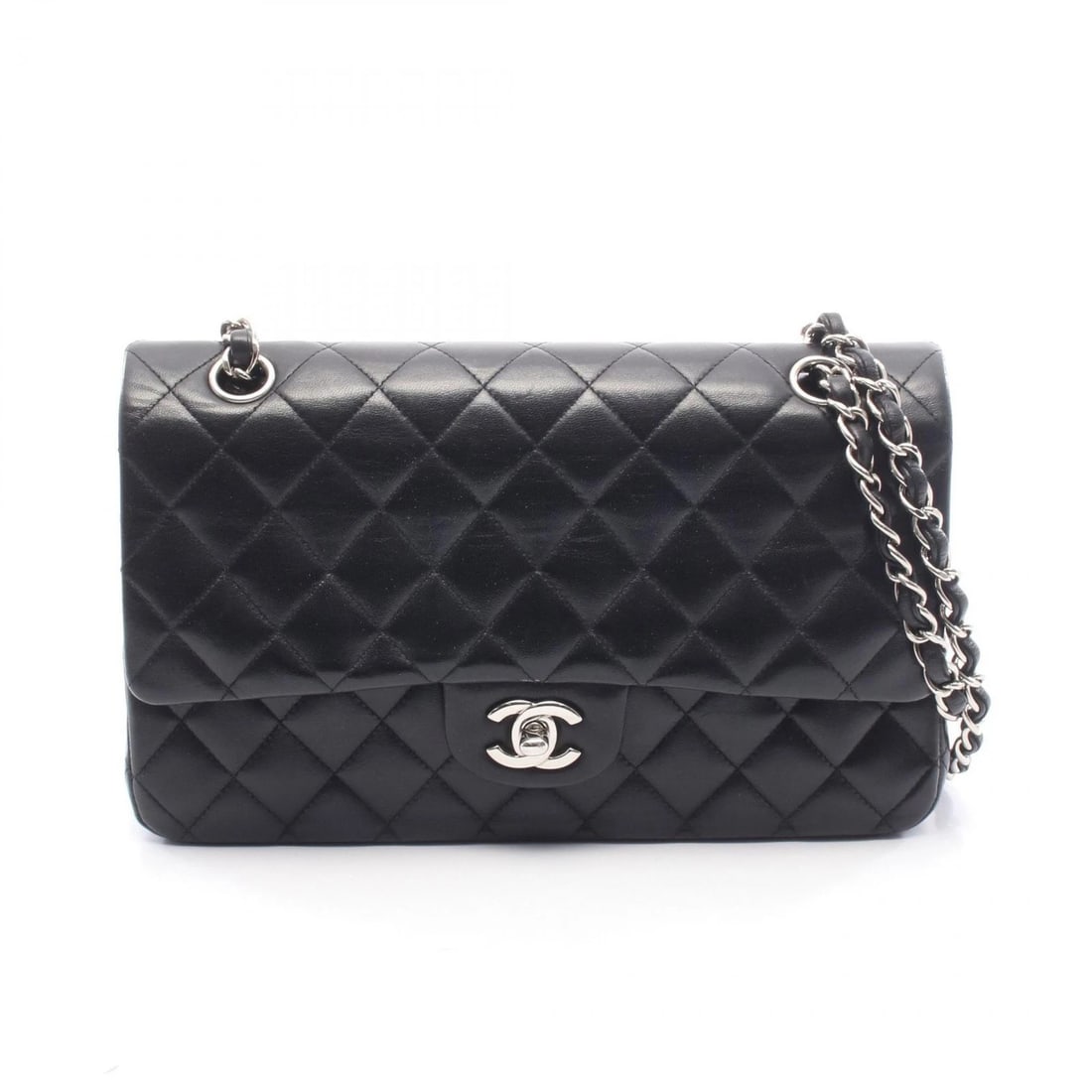 CHANEL MATELASSE W FLAP CHAIN SHOULDER BAG: CHANEL Matelasse W flap chain Shoulder Bag Brand: CHANEL Type: Shoulder Bag Material: Lambskin (sheep leather) Color: Black??ish colors Size: H:16cm x W:25cm x D:6.5cm (H:6.3" x W:9.8" x D:2.6")
