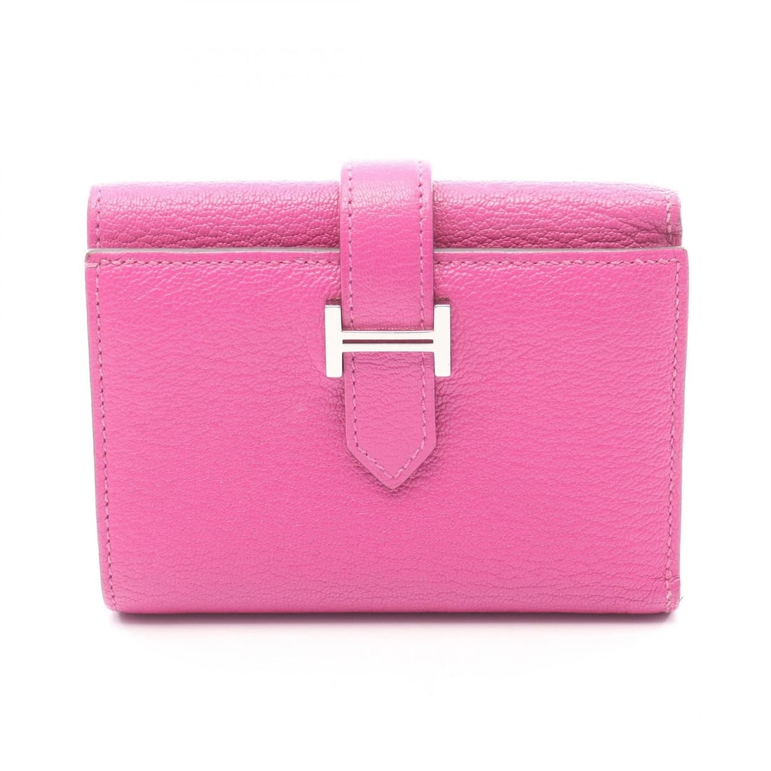 HERMES BEARN COMBINE TRI-FOLD WALLET COMPACT PURSE: HERMES Bearn combine Tri-fold wallet compact purse Brand: HERMES Type: Tri-fold wallet Material: Chevre × leather × Chevre Color: Rose purple / Pink??ish colors Size: H:8cm x W:11cmx D:2cm (H:3.