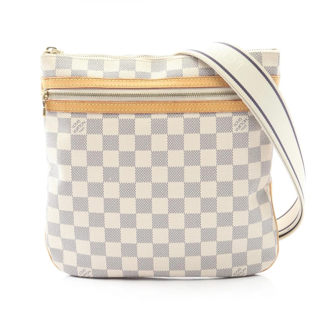 LOUIS VUITTON POCHETTE BOSPHORE SHOULDER CROSSBODY BAG: LOUIS VUITTON Pochette Bosphore Shoulder crossbody Bag Brand: LOUIS VUITTON Type: Shoulder Bag Material: Damier Azur × PVC coated canvas × leather Color: White??ish colors Size: H:25cm x