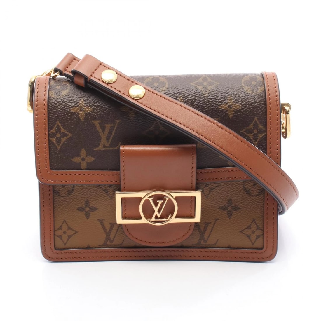 LOUIS VUITTON DAUFINE MINI SHOULDER BAG: LOUIS VUITTON Daufine MINI Shoulder Bag Brand: LOUIS VUITTON Type: Shoulder Bag Material: Monogram Reverse × PVC coated canvas × leather Color: Beige / Brown??ish colors × Beige??ish colors 