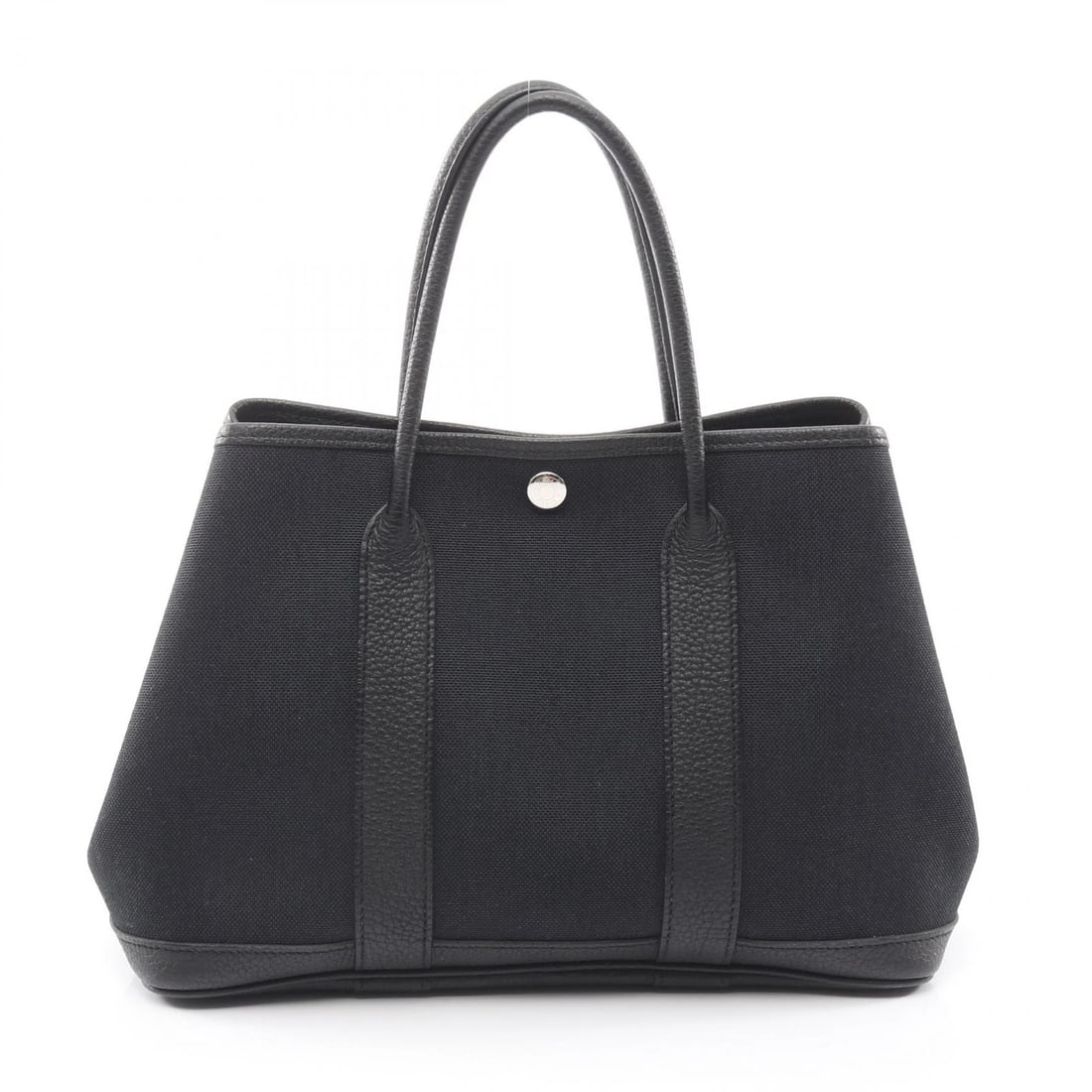 HERMES GARDEN PARTY TPM TOTE HANDBAG: HERMES Garden Party TPM Tote Handbag Brand: HERMES Type: Tote Bag Material: Towar Military × canvas × leather × Toile Military / Negonda leather Color: Black??ish colors Size: H:21cm x