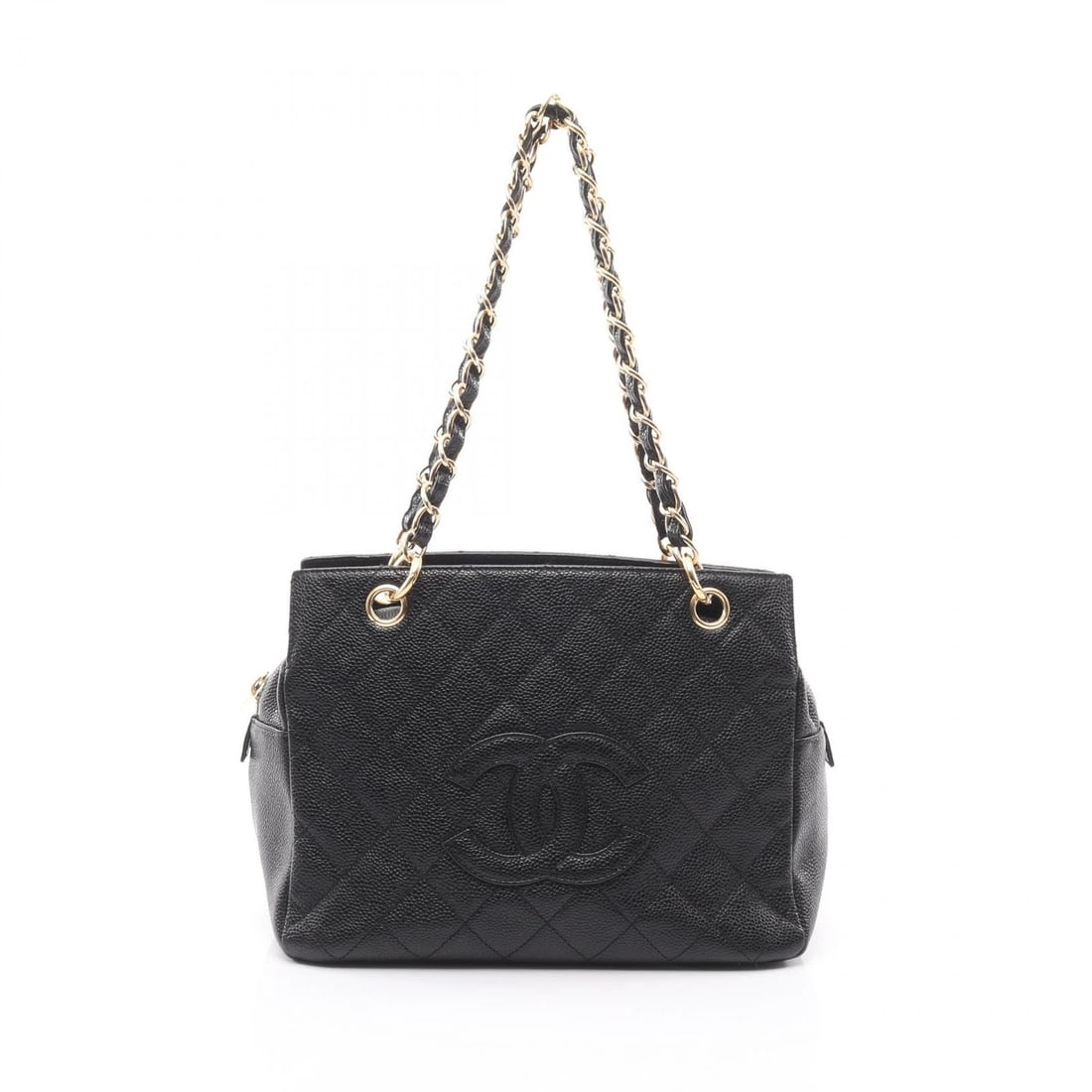 CHANEL MATELASSE TOTE CHAIN SHOULDER BAG: CHANEL Matelasse Tote chain shoulder Bag Brand: CHANEL Type: Tote Bag Material: leather × Calfskin (cowhide) Color: Black??ish colors Size: H:19cm x W:25cm x D:13cm (H:7.5" x W:9.8" x D:5.1")