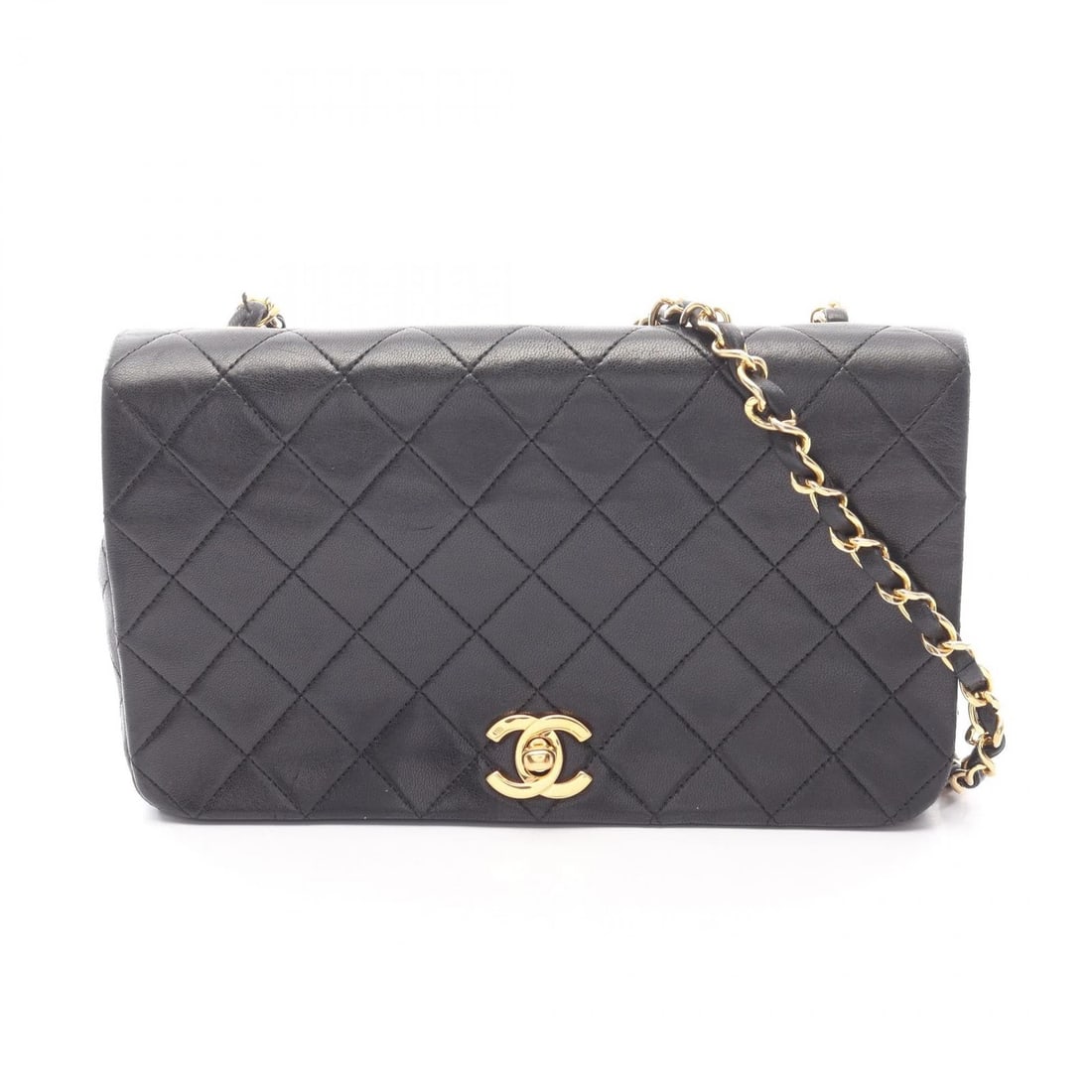 CHANEL MATELASSE FULL FLAP CHAIN SHOULDER HANDBAG: CHANEL Matelasse full flap Chain Shoulder Handbag Brand: CHANEL Type: Shoulder Bag Material: Lambskin (sheep leather) Color: Black??ish colors Size: H:14cm x W:23.5cm x D:6cm (H:5.5" x W:9.3"