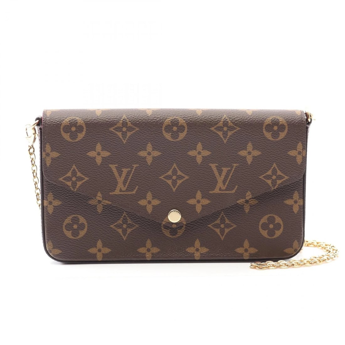 LOUIS VUITTON POCHETTE FELICIE CHAIN SHOULDER BAG: LOUIS VUITTON Pochette Felicie Chain Shoulder Bag Brand: LOUIS VUITTON Type: Shoulder Bag Material: Monogram × PVC coated canvas × leather Color: Fuschia / Brown??ish colors Size: H:12cm x W:21c