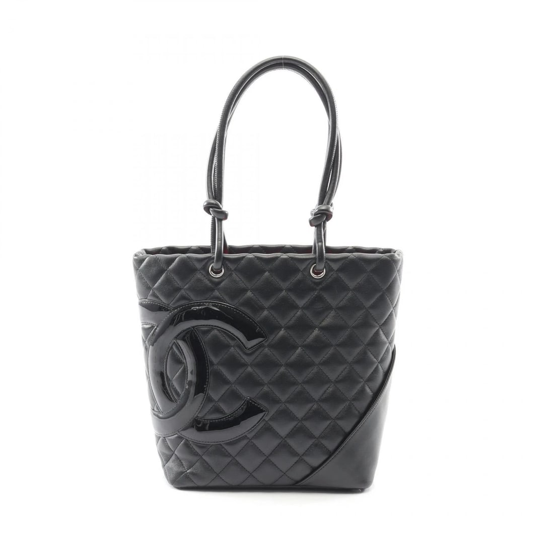 CHANEL CAMBON LINE MEDIUM SHOULDER TOTE BAG: CHANEL Cambon line medium Shoulder Tote Bag Brand: CHANEL Type: Tote Bag Material: leather × Patent leather Color: Black??ish colors Size: H:24cm x W:20cm x D:11.5cm (H:9.4" x W:7.9" x