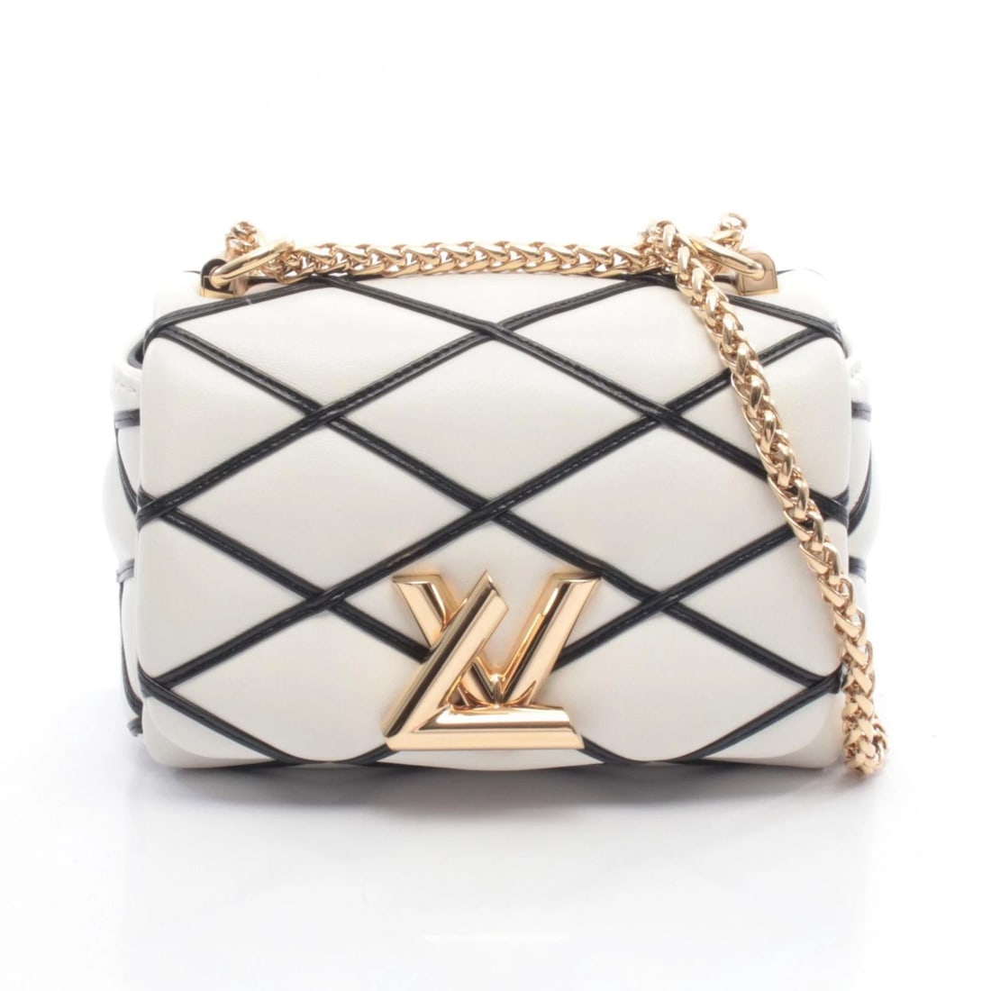LOUIS VUITTON PICO GO-14 MALTAGE CHAIN SHOULDER BAG: LOUIS VUITTON PICO GO-14 Maltage chain Shoulder Bag Brand: LOUIS VUITTON Type: Shoulder Bag Material: leather Color: White??ish colors × Black??ish colors Size: H:10cm x W:14cm x D:6cm