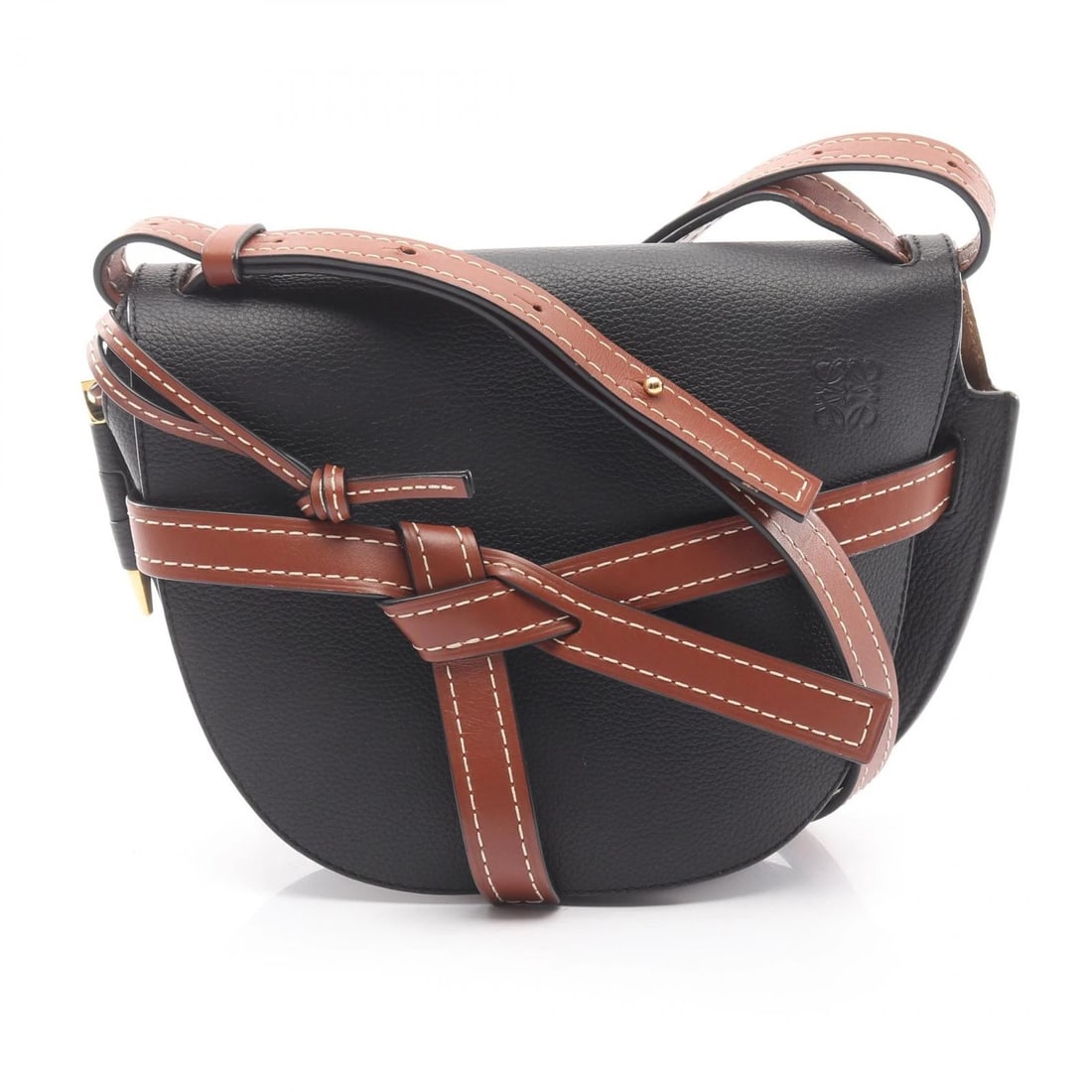 LOEWE GATE SMALL CROSSBODY SHOULDER BAG: LOEWE Gate Small Crossbody Shoulder Bag Brand: LOEWE Type: Shoulder Bag Material: leather Color: Black??ish colors × Brown??ish colors Size: H:18.5cm x W:24cm x D:10cm (H:7.3" x W:9.4" x