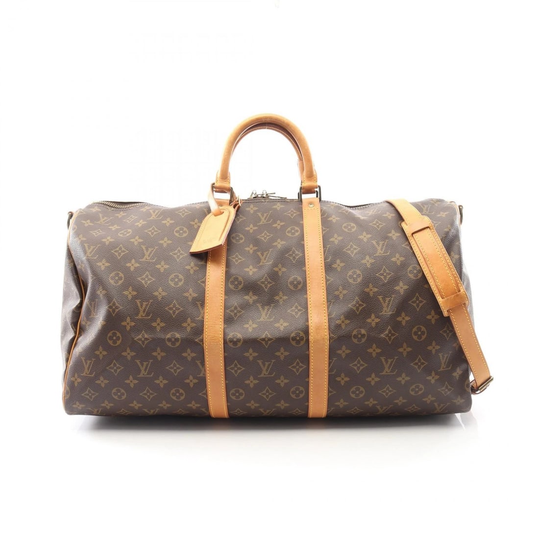 LOUIS VUITTON KEEPALL BANDOURIERE 55 TRAVEL HAND BAG: LOUIS VUITTON Keepall Bandouriere 55 travel hand bag Brand: LOUIS VUITTON Type: Boston bag Material: Monogram × PVC coated canvas × leather Color: Brown??ish colors Size: H:30cm x W:56cm x