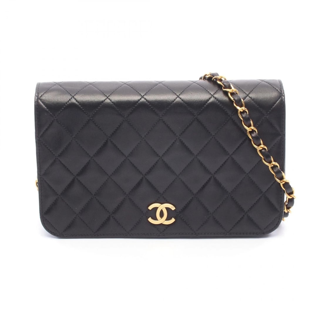 CHANEL MATELASSE FULL FLAP CHAIN SHOULDER HANDBAG: CHANEL Matelasse full flap Chain Shoulder Handbag Brand: CHANEL Type: Shoulder Bag Material: Lambskin (sheep leather) Color: Black??ish colors Size: H:14cm x W:23.5cm x D:6cm (H:5.5" x W:9.3" x D: