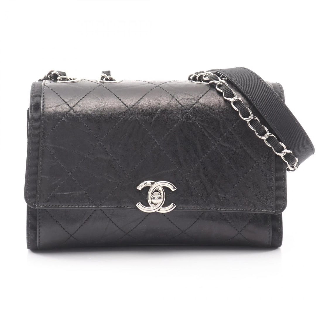CHANEL MATELASSE CHAIN SHOULDER CROSSBODY BAG: CHANEL Matelasse Chain Shoulder crossbody Bag Brand: CHANEL Type: Shoulder Bag Material: leather Color: Black??ish colors Size: H:14cm x W:22cm x D:7cm (H:5.5" x W:8.7" x D:2.8") Accessories: Non