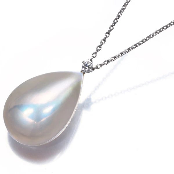 TASAKI NECKLACE MABE PEARL DIAMOND DROP: TASAKI Necklace Mabe Pearl Diamond Drop Brand: TASAKI Type: Necklace Material: 18K / 750 / White Gold Color: White Gold Size: Necklace length: 45cm AdjUS table to short length with an