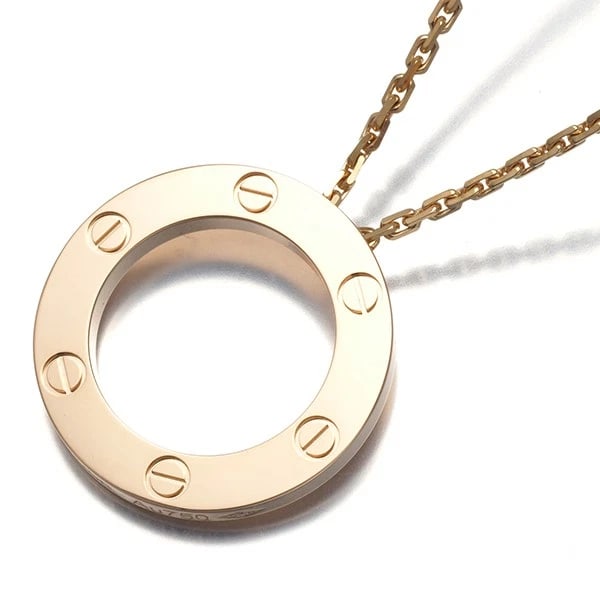 CARTIER NECKLACE LOVE CIRCLE 18K 750 ROSE GOLD: Cartier Necklace Love Circle 18K 750 Rose Gold Brand: Cartier Type: Necklace Material: 18K / 750 / Rose Gold Color: Rose Gold Size: Necklace length: 41cm Pendant size: Diameter 23.5mm 