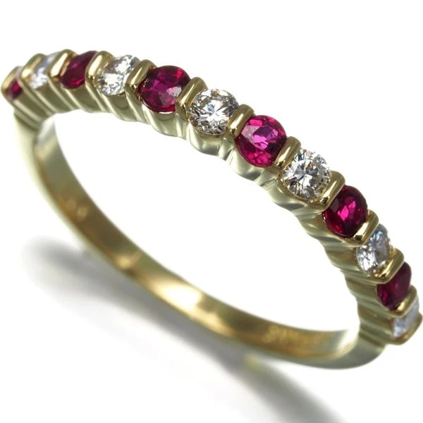 TIFFANY&CO. RING RUBY DIAMOND 18K 750 YELLOW GOLD: Tiffany&Co. Ring Ruby Diamond 18K 750 Yellow Gold Brand: Tiffany & Co. Type: Ring Material: Ring size: US5.25 - 5.5 Design width: 2.5mm Base of the shank: 1.5mm Main Stone/Creation Natural Color: Y