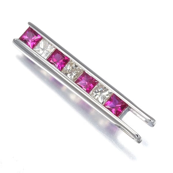 RUBY DIAMOND PRINCESS-CUT PENDANT - 2