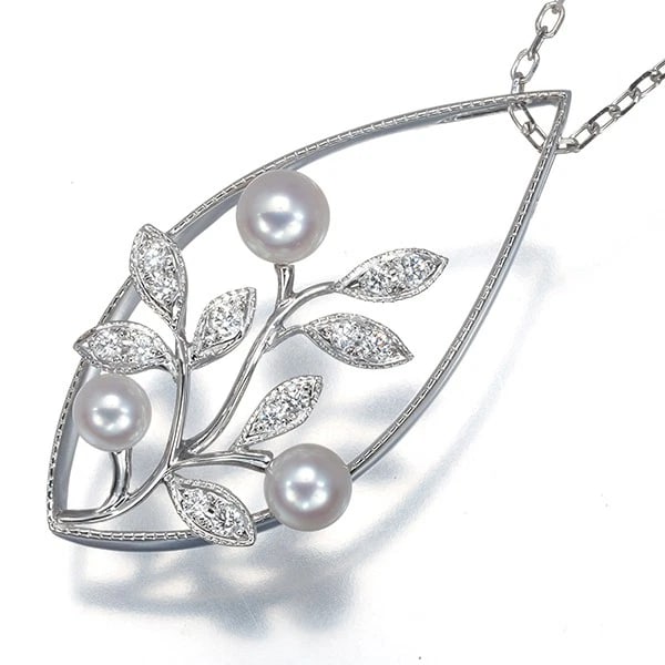 MIKIMOTO NECKLACE AKOYA PEARL DIAMOND 18K WG: Mikimoto Necklace Akoya Pearl Diamond 18K WG Brand: MIKIMOTO Type: Necklace Material: 18K / 750 / White Gold Color: White Gold Size: Necklace length: 62cm AdjUS table to short length with an exten