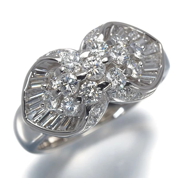 DIAMOND PAVED RING 900 PLATINUM - 2