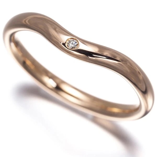 TIFFANY&CO. RING DIAMOND CURVED BAND: Tiffany&Co. Ring Diamond Curved Band Brand: Tiffany & Co. Type: Ring Material: 18K / 750 / Rose Gold Main Stone/Creation Natural Color: Rose Gold Size: US 5.25 - 5.5 Accessories: None Acce