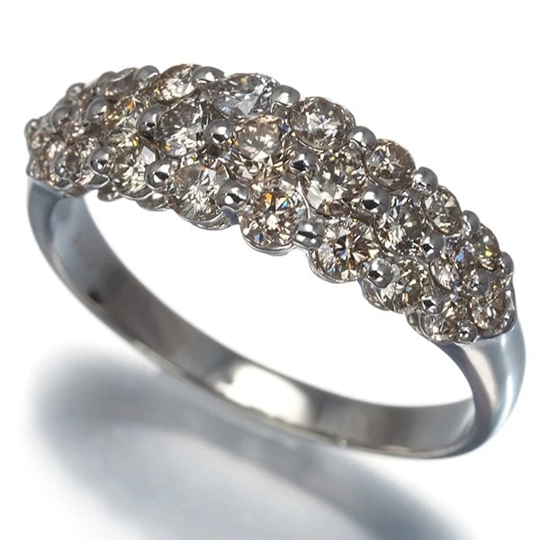 BROWN DIAMOND PAVED RING 900 PLATINUM: Brown Diamond Paved Ring 900 Platinum Brand: Unbranded Type: Ring Material: 900 / Platinum Main Stone/Creation Natural Color: Platinum Size: US 7 Accessories: None Accessories Notice: When