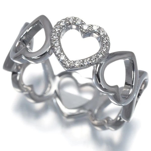 TIFFANY&CO. RING DIAMOND SENTIMENTAL HEART: Tiffany&Co. Ring Diamond Sentimental Heart Brand: Tiffany & Co. Type: Ring Material: 18K / 750 / White Gold Main Stone/Creation Natural Color: White Gold Size: US 4.75 Accessories: None