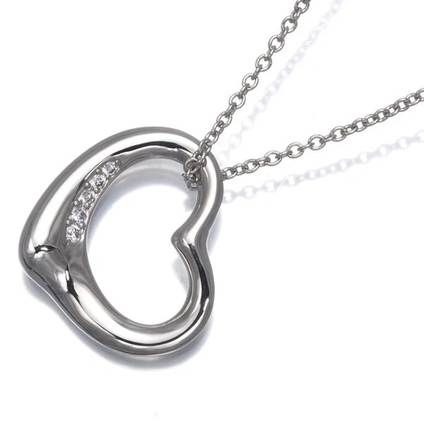 TIFFANY&CO. NECKLACE DIAMOND OPEN HEART: Tiffany&Co. Necklace Diamond Open Heart Brand: Tiffany & Co. Type: Necklace Material: 18K / 750 / White Gold Main Stone/Creation Natural Color: White Gold Size: Necklace length: 41cm Pendant