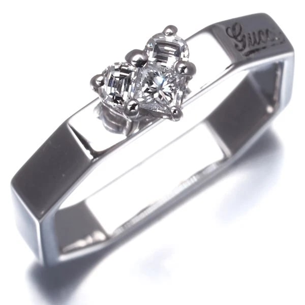 GUCCI RING DIAMOND OCTAGONAL HEART PINKY - 2