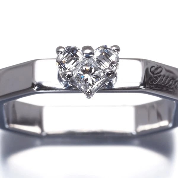 GUCCI RING DIAMOND OCTAGONAL HEART PINKY - 3