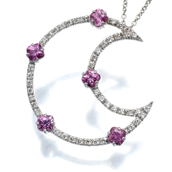 ZOCCAI NECKLACE PINK SAPPHIRE DIAMOND 18K 750 WHITE GOLD: zoccai Necklace Pink Sapphire Diamond 18K 750 White Gold Brand: zoccai Type: Necklace Material: 18K / 750 / White Gold Main Stone/Creation Natural Color: White Gold Size: Necklace length: 38 /