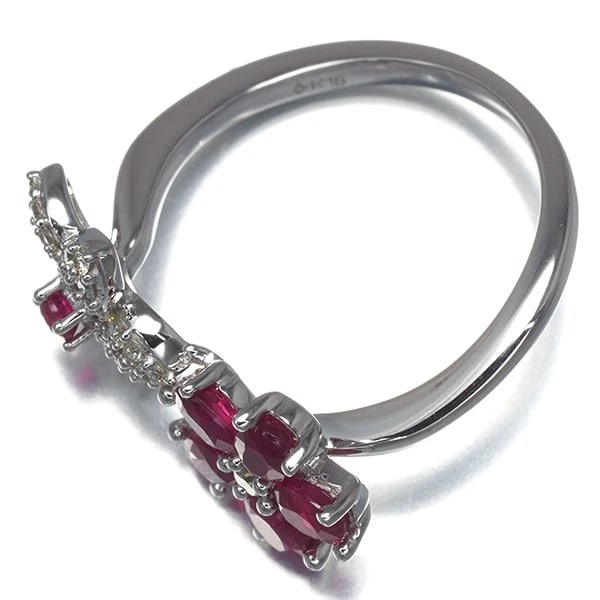 GSTV RING RUBY DIAMOND FLOWER 18K - 3