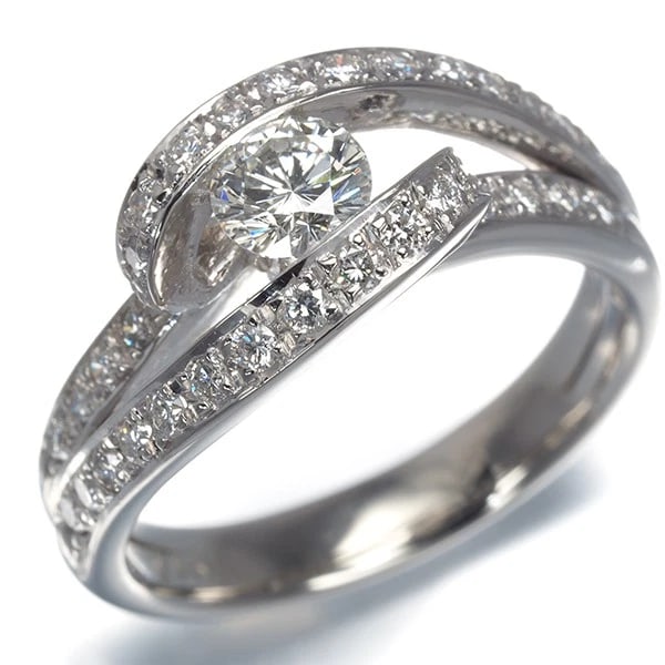 DIAMOND RING 900 PLATINUM - 2