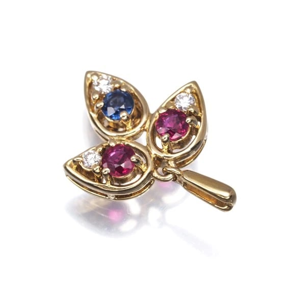 MIKIMOTO PENDANT RUBY SAPPHIRE DIAMOND - 2