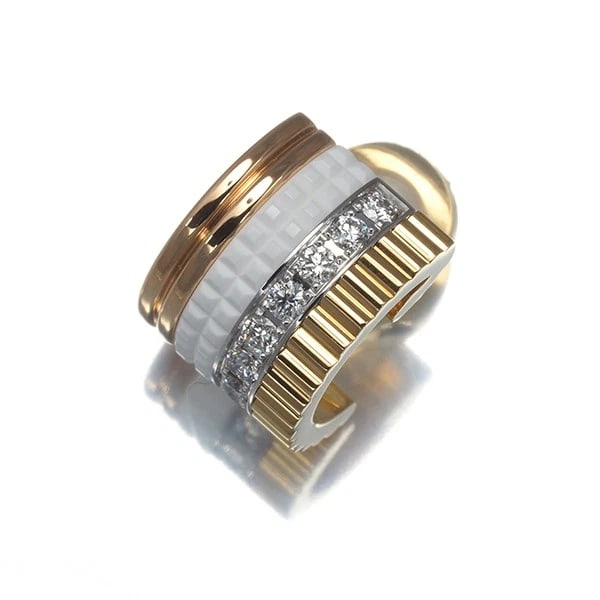 BOUCHERON SINGLE EARRING DIAMOND QUATRE WHITE: Boucheron Single Earring Diamond Quatre White Brand: BOUCHERON Type: Single Earring Material: 18K / 750 / Yellow Gold / 18K / 750 / White Gold / 18K / 750 / Rose Gold White Ceramic Main Stone/Creati