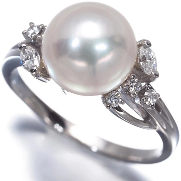MIKIMOTO RING AKOYA PEARL DIAMOND: Mikimoto Ring Akoya Pearl Diamond Brand: MIKIMOTO Type: Ring Material: 900 / Platinum Color: Platinum Size: US 6.5 Accessories: None Accessories Notice: When purchasing pre-owned goods,